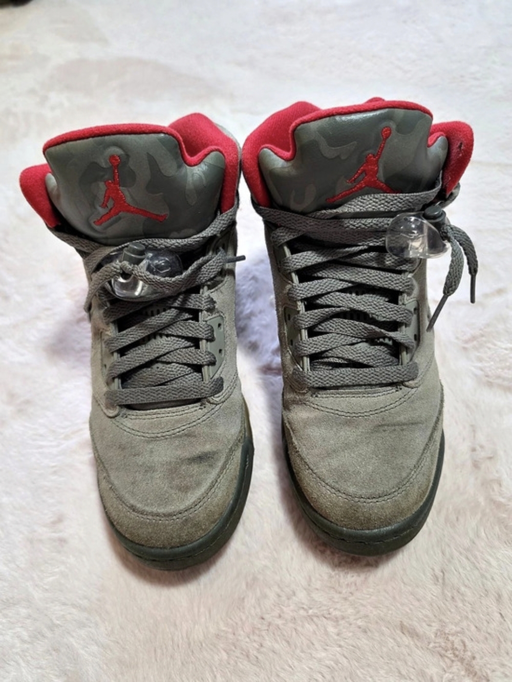 Jordan Air Jordan 5 Retro Olive Camo Sneakers Green & Red US 6.5Y